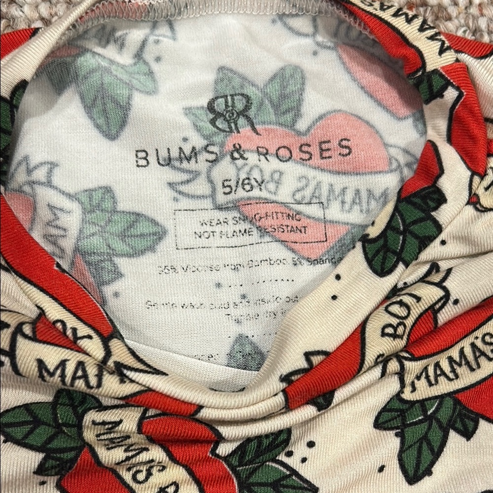 Bums and Roses Pair of Graphic Long Pajama Sets. - Picture 2 of 3